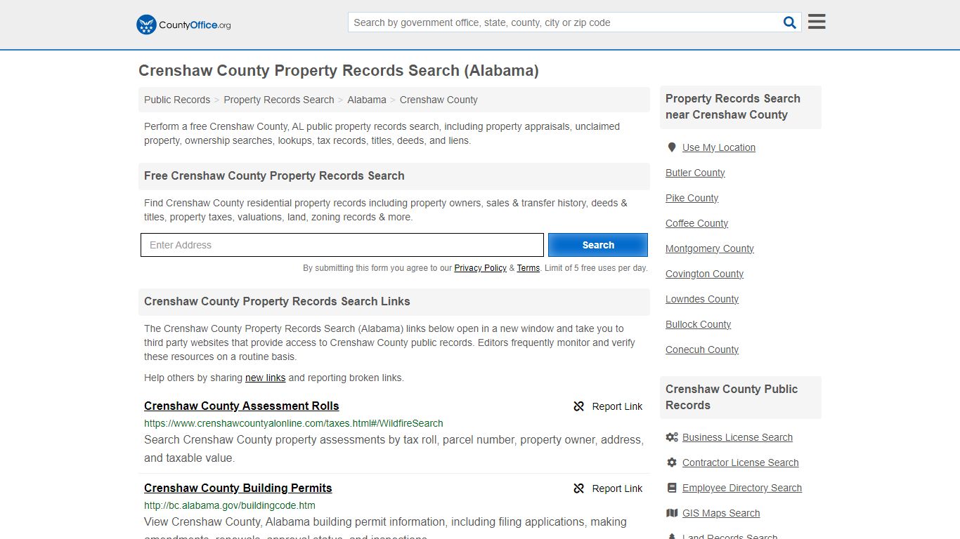 Crenshaw County Property Records Search (Alabama) - County Office