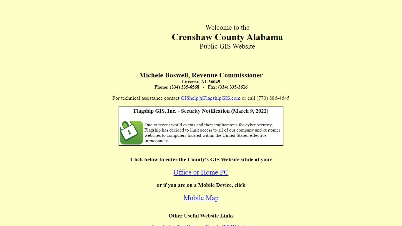 Crenshaw Public GIS Index - Alabama GIS
